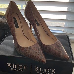 WHBM Olivia heel Snake whisky patterned heel size 10